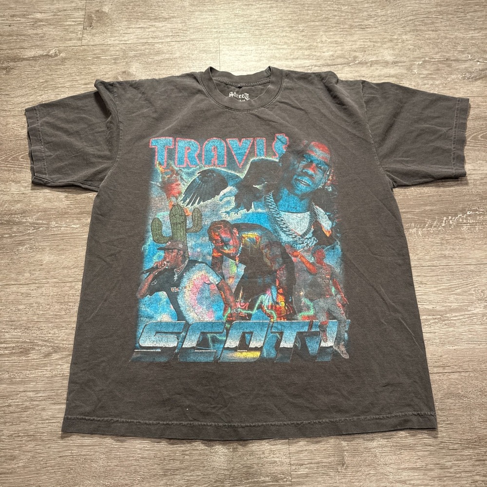 Travis‎ Scott Graphic Shirt Tour Concert Merch Medium Mens Hip Hop Rap Faded